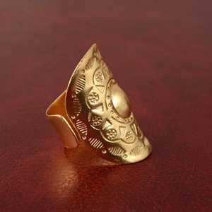 Latest Design Boho Pattern Band Tribal Brass <b>Rings</b> for Women 18K Gold Plated Ethnic <b>Statement</b> Wide <b>Ring</b> for Wholesale OEM ODM - Product Image 3
