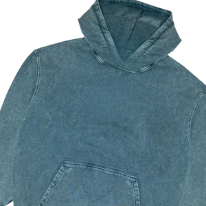 <b>Men</b> Teal Blue Acid Washed <b>Hoodie</b> <b>Oversized</b> Heavyweight Cotton <b>Fleece</b> Streetwear Vintage Custom Logo Plain Thick Warm Winter Sale - Product Image 2