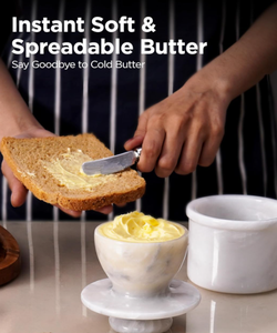 Mantequillera Francesa Hecha a Mano de Piedra Blanca, Forma Natural Ecológica para Decoración de Encimera de Cocina y Uso en Restaurantes - Product Image 2