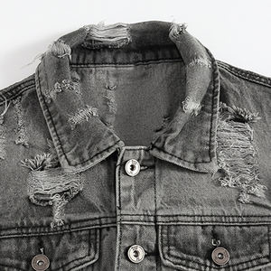 Customized Multi-color Selection Denim <b>Waistcoat</b> Cotton <b>Women</b> Short Spring Summer Slimming Sleeveless Jacket Ripped Cardigan Top - Product Image 4