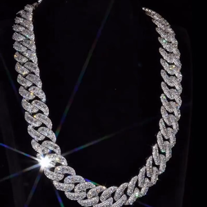 Chaîne cubaine en moissanite de 23 mm, argent sterling 925, fermoir citron, longueur personnalisée - Product Image 1