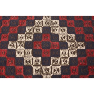 Vintage Turkish Accent Rug 3.5x5.1 ft, <b>Red</b> <b>Wool</b> Rug - Product Image 3