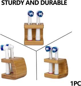 Porte-brosse à dents en bambou, support de rangement en bambou autoportant pour têtes de recharge 2/3/4, support de tête de brosse à dents électrique en bambou - Product Image 6