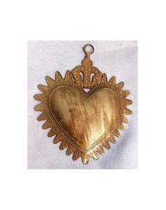 Metal Colgante Sagrado Corazón Pequeño Oro Corazón Plano Católico Oro - Product Image 6