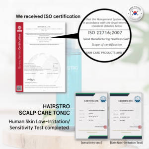 Tónico capilar coreano HAIRSTRO con cafeína, niacinamida, Pantenol, pH equilibrado, fórmula nutritiva para el tratamiento de enfriamiento del cuero cabelludo - Product Image 6