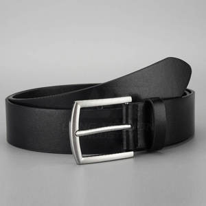 Nuevo Cinturón Casual de Cuero Vacuno Negro Marrón con Hebilla Metálica de Cierre Automático Plateada, Impermeable y Duradero para Hombre - Product Image 2
