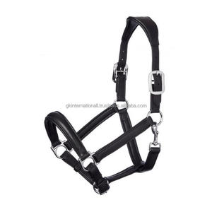 Licou de cheval en cuir d'anatomie solide fait à la main avec collier de tête en cuir rembourré, couvre-chef de forme d'anatomie et tour de nez - Product Image 6