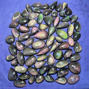 Cabujón de obsidiana arcoíris, lote al por mayor, piedras preciosas sueltas, Ojo de arcoíris, obsidiana brillante para la fabricación de joyas - Product Image 4