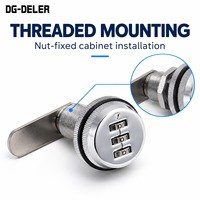 Serrure à combinaison à 3 chiffres sans clé chromée 16mm 20mm 25mm 30mm pour armoires et casiers