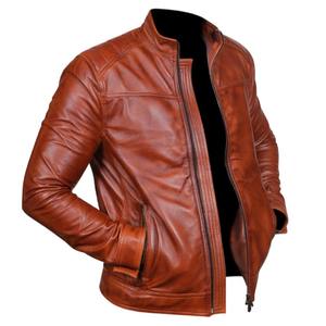Chaqueta de piel de oveja reversible sostenible para hombre, impermeable de secado rápido con cuello levantado, chaqueta de cuero personalizable para hombre - Product Image 1