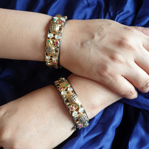 Royal Designer Dual Tone <b>Elephant</b> Design Openable Bangles Fashion Jewelry With <b>Elephant</b> Design Trendy Bangles <b>for</b> <b>Women</b>. - Product Image 1