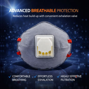 <span class=keywords><strong>Masque</strong></span> facial en carbone actif 4 plis, respirateur moulé en forme de coupe avec filtre à charbon actif pour la protection - Product Image 1