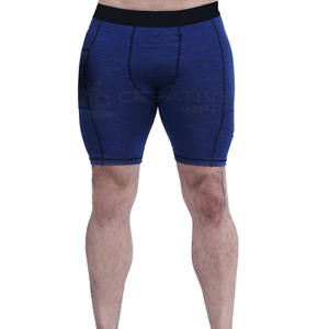 Short de compression athlétique décontracté solide imprimé sur mesure OEM fermeture élastique intermédiaire en mélange de coton/polyester Spandex ajustement serré - Product Image 1