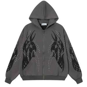 Sudadera con Capucha Extra Grande de Alta Calidad con Pedrería, Estilo Casual y Urbano para Hombre y Mujer - Product Image 3