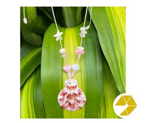 Collar de concha marina Gargantilla de perlas Pulsera de estrella de mar Verano costero Collar de concha marina hecho a mano Perla tropical Joyería de estrella de mar - Product Image 2