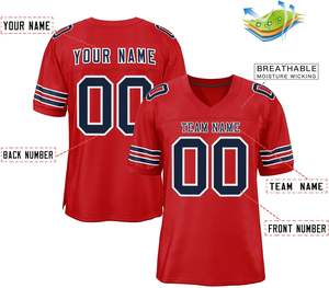 Maillots de football américain personnalisés Clubwear OEM tissu de maille de polyester séchage rapide respirant sublimation impression Logo numéros - Product Image 4