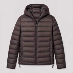 Manteau en duvet à capuche unisexe pour femme, couleur unie, fermeture éclair, style décontracté, 90% duvet, coupe classique - Product Image 2