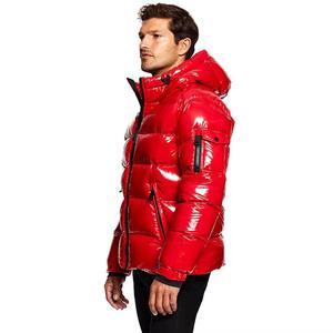 Manteau d'hiver imperméable à capuche épaissi brillant personnalisé veste matelassée en duvet d'oie pour hommes de luxe - Product Image 6