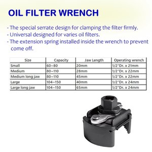 CLÉ À FILTRE À HUILE RÉGLABLE 80 ~ 120mm - Product Image 2