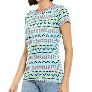 เสื้อยืดผู้หญิงพิมพ์ลายทรงหลวมสไตล์ลำลองน้ำหนักเบาระบายอากาศและทนทานสำหรับฤดูร้อน - Product Image 3