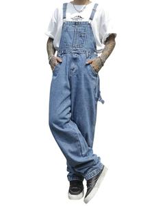 Salopette en jean ample pour homme, style streetwear, avec logo personnalisé - Product Image 5