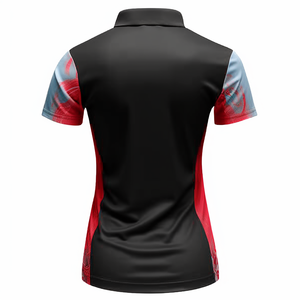 Performance Fabric Custom Logo Lady Short Sleeve <b>Shirt</b> 14 Zip Neck <b>Women</b> Clothes <b>Black</b> Ladies Sport Polo T-<b>shirts</b> - Product Image 3