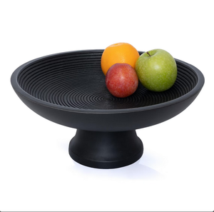 Bol de service rond en bois finition naturelle bol à salade et bol à fruits de conception classique pour vaisselle faite à la main personnalisée - Product Image 1