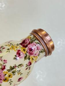 Eco-Friendly Curved Copper Hammered Glossy <b>Water</b> <b>Bottle</b> <b>BPA</b>-<b>Free</b> With Lid for Camping Outdoor Drinkware Directly Boiling <b>Water</b> - Product Image 3