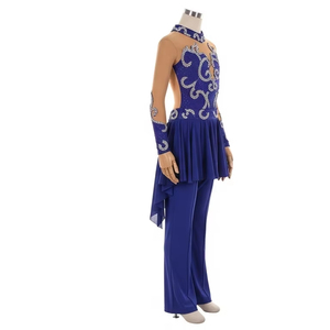 Tenue de danse latine pour enfants avec motif en relief, tissu extensible doux et respirant, pour concours et spectacles, sur mesure - Product Image 3