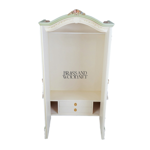 Armario de Lujo Estilo Francés Color Crema con Arte Floral Pintado a Mano, Detalles Ornamentales en Dorado y Tallados para Dormitorio de Palacio - Product Image 3