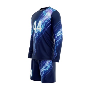 Uniforme de Fútbol Personalizado 100% Poliéster Sublimado, Conjunto de Camiseta de Manga Larga y Pantalones Cortos, Transpirable, con Nombre del Jugador, Secado Rápido - Product Image 2