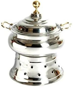 จานเสิร์ฟพร้อมฝาปิดสำหรับร้านอาหารบ้านและเครื่องครัวอาหารจานเสิร์ฟสีเงิน - Product Image 4
