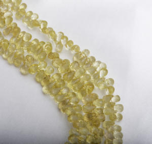 สร้อยคอพลอยเลมอนควอตซ์ทรงหยดน้ำเจียระไน 8 นิ้ว พลอยธรรมชาติ คุณภาพสูง รูปทรงเม็ดลูกปัด สำหรับทำเครื่องประดับชั้นดี - Product Image 1