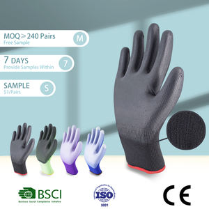 Guantes Recubiertos de PU Blancos y Grises de 13G al por Mayor, Alta Destreza, Antiestáticos, para Trabajo en Fábrica Electrónica, Guantes de Seguridad, Productor Original - Product Image 5