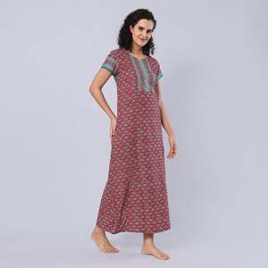 ชุดนอนแม็กซี่วิสโคส ลิวา นุ่มสบายพิเศษสำหรับผู้หญิง ยี่ห้ออีโวลอฟ ฟรีไซส์ พร้อมเอวยางยืดและกระเป๋า - Product Image 2