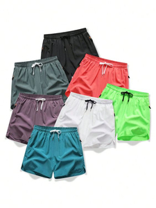 กางเกงวิ่งขาสั้นของผู้ชายกางเกงขาสั้นผ้าคอตตอน100% เอวยางยืดระบายอากาศได้ดีป้องกันริ้วรอยออกแบบได้ตามต้องการ - Product Image 6