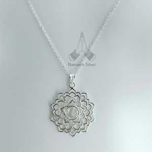Handmade Crown Chakra Crystal Pendant Sterling <b>Silver</b> <b>Necklace</b> Spiritual Meditation Yoga Healing Jewelry Crystal <b>Necklaces</b> - Product Image 6
