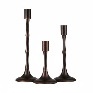 Juego de 2 Portavelas Cónicos de Metal Negro de Estilo Moderno, Candelabros de Hierro para Decoración del Hogar, Mesa de Comedor, Bodas y Eventos - Product Image 5