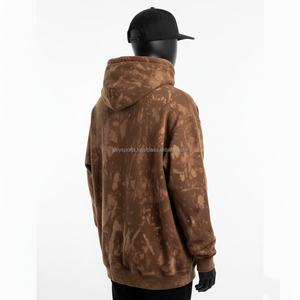 Sweat-shirt unisexe surdimensionné en coton brossé doux, lavage à l'acide, 400 GSM, logo brodé en chenille personnalisé, sweat-shirt basique - Product Image 4