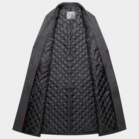 Manteau en laine à col montant et à capuche pour homme, pour l'hiver et le printemps