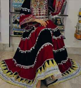 Afghan Kuchi Vintage Tribal mujer boda vestido de novia 100% tela de alta calidad cintura Natural botón encaje ropa afgana - Product Image 5