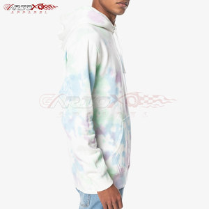 Sweat à capuche d'hiver tie dye pour hommes tissu polaire personnalisable couleur Logo élégant cordon de serrage capuche décontracté Streetwear coupe régulière poche - Product Image 5