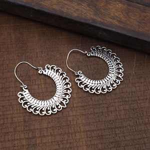2024 nouveauté boucles d'oreilles en argent Sterling fin avec fleur et Mandala Design accessoires de mode à la mode pour femmes filles - Product Image 3
