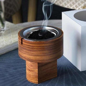 Authentic Eco-Friendly <b>Incense</b> Diffuser Mubkhar Burner Traditional Wooden Design Arabic Engraving for Aromatic <b>Sandalwood</b> Scent - Product Image 2