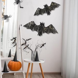 Paquete de 2 Decoraciones Rústicas DreamCraft para Casa de Campo, Murciélagos Tejidos Iluminados en 3D con Lazos para Colgar, Luces de Halloween con Temporizador y Control Remoto, para las Fiestas de Halloween - Product Image 3