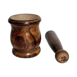 ครกและสากไม้ลายไม้ธรรมชาติมาใหม่สำหรับสไตล์ครัวชนบทและเชื่อถือได้สำหรับใช้ในชีวิตประจำวันสำหรับเครื่องเทศและสมุนไพร - Product Image 2