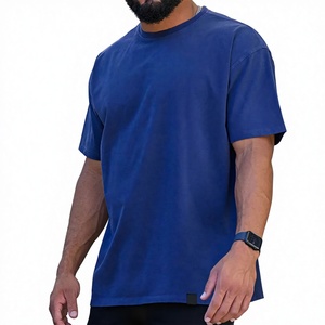 เสื้อยืดกีฬาผู้ชายผ้าฝ้ายแท้ 100% ทรงโอเวอร์ไซส์ เนื้อนุ่ม แบบเรียบ - Product Image 1