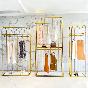 Giá để quần áo mạ vàng sáng bóng chất lượng cao do nhà máy Trung Quốc cung cấp 	   Giá để quần áo đẹp mắt với chất lượng cao - Product Image 2