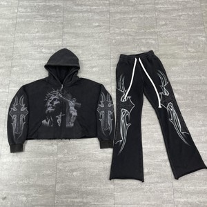 ชุดวอร์มแบบมีซิปสำหรับฤดูหนาว  แบบ unisex  ตกแต่งด้วยลายปัก  สไตล์สตรีทแวร์  เสื้อแจ็คเก็ตและกางเกง  คุณภาพสูง  ปรับแต่งได้  ระบายอากาศได้ดี  เป็นมิตรกับสิ่งแวดล้อม  100% - Product Image 1