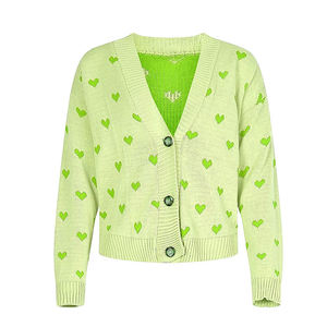 Cárdigan Holgado con Cuello en V para Otoño, Estilo Universitario, Botones Abiertos, Color Personalizado, Bordado, Transpirable, Tejido de Punto, Logotipo de Patchwork - Product Image 3